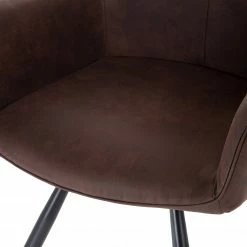 Mørteens Chaise à accoudoirs Ternes - Microfibre / Acier - Marron foncé / Noir -Chaises Boutique 1000235383 210818 08500400013 DETAILS P000000001000235383