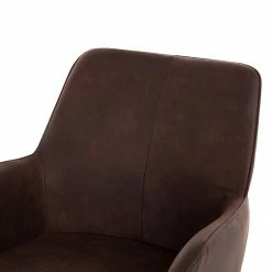 Mørteens Chaise à accoudoirs Ternes - Microfibre / Acier - Marron foncé / Noir -Chaises Boutique 1000235383 210818 08500400014 DETAILS P000000001000235383