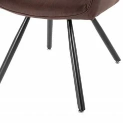 Mørteens Chaise à accoudoirs Ternes - Microfibre / Acier - Marron foncé / Noir -Chaises Boutique 1000235383 210818 08500400015 DETAILS P000000001000235383