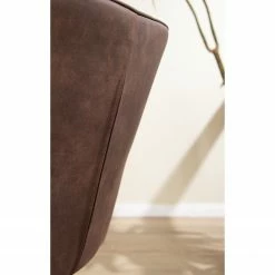 Mørteens Chaise à accoudoirs Ternes - Microfibre / Acier - Marron foncé / Noir -Chaises Boutique 1000235383 220517 030 DETAILS P000000001000235383