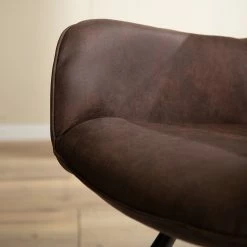 Mørteens Chaise à accoudoirs Ternes - Microfibre / Acier - Marron foncé / Noir -Chaises Boutique 1000235383 220517 033 DETAILS P000000001000235383