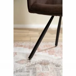 Mørteens Chaise à accoudoirs Ternes - Microfibre / Acier - Marron foncé / Noir -Chaises Boutique 1000235383 220517 034 DETAILS P000000001000235383