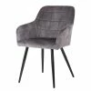 Jack & Alice Chaise à accoudoirs Vieville - Velours / Acier - Gris foncé / Noir 2 Jack & Alice Chaise à accoudoirs Vieville - Velours / Acier - Gris foncé / Noir -Chaises Boutique 1000235392 210818 08500400048 IMAGE P000000001000235392
