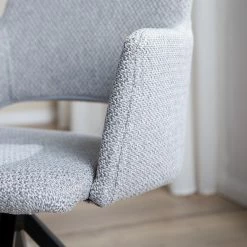 Mørteens Chaise à accoudoirs Publier - Tissu / Acier - Gris chiné / Noir -Chaises Boutique 1000235393 220524 030 DETAILS P000000001000235393