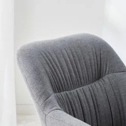 Mørteens Chaise à accoudoirs Senon - Tissu / Acier - Gris chiné / Noir -Chaises Boutique 1000235395 220622 030 DETAILS P000000001000235395