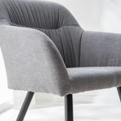 Mørteens Chaise à accoudoirs Senon - Tissu / Acier - Gris chiné / Noir -Chaises Boutique 1000235395 220622 040 DETAILS P000000001000235395