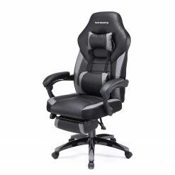 Loftscape Chaise gamer Sepx - Imitation cuir - Noir / Gris
