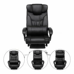 Loftscape Chaise de bureau Flers - Imitation cuir / Acier inoxydable - Noir -Chaises Boutique 1000235719 210118 06422000150 DETAILS P000000001000235719