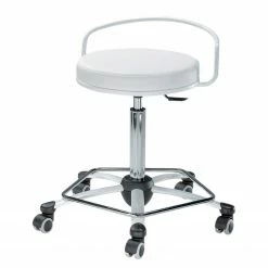 Mayer Sitzmöbel Tabouret pivotant myVITO lII - Imitation cuir / Acier - Blanc / Argenté