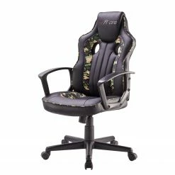 Furnitive Chaise gamer mcRacer Etaux - Imitation cuir / Nylon - Noir / Camouflage