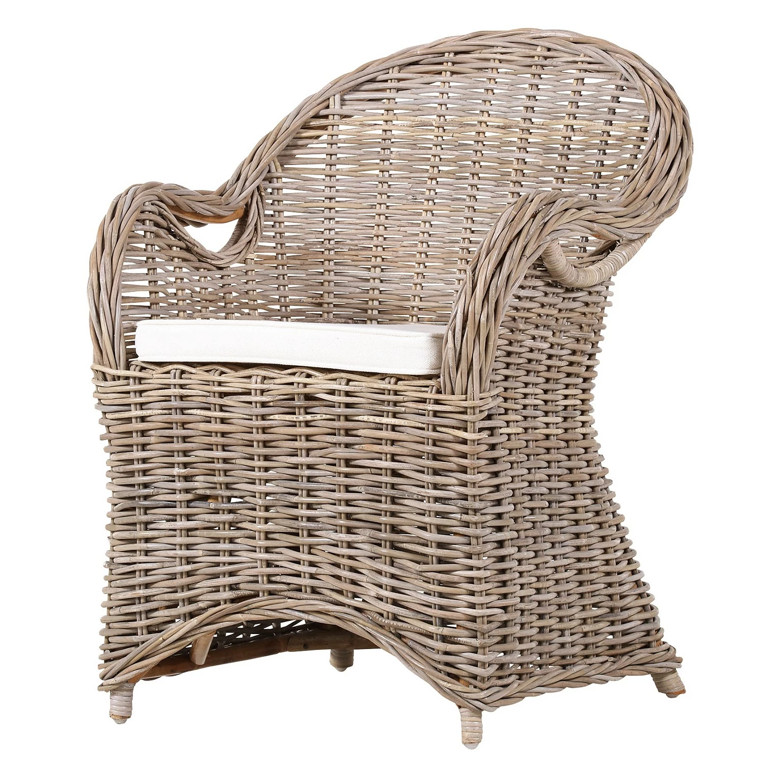 Naturoo Fauteuil Lozon - Rotin / Tissu - Gris Kubu / Crème 3 Naturoo Fauteuil Lozon - Rotin / Tissu - Gris Kubu / Crème