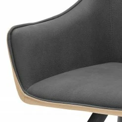 Ars manufacti Chaise à accoudoirs Noyack (lot de 2) - Microfibre / Métal - Gris et Beige / Anthracite -Chaises Boutique 1000240191 210106 06545400004 DETAILS P000000001000240191