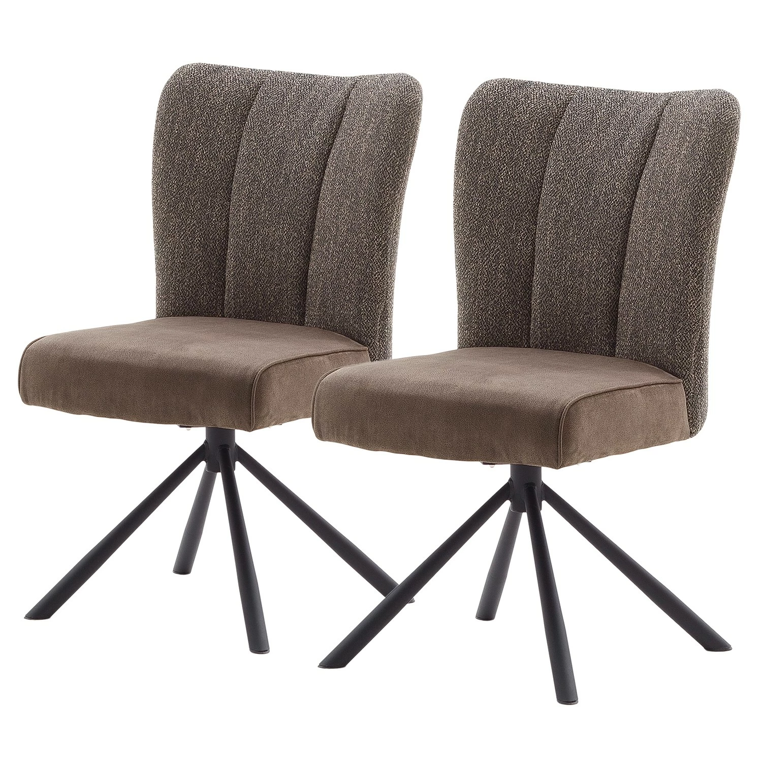 Fredriks Chaises Arleta II (lot de 2) - Microfibre et tissu structuré / Acier - Cappuccino 3 Fredriks Chaises Arleta II (lot de 2) - Microfibre et tissu structuré / Acier - Cappuccino
