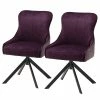 Fredriks Chaises Stalewell I (lot de 2) - Microfibre et tissu structuré / Acier - Bordeaux -Chaises Boutique 1000242139 210202 13171700182 IMAGE P000000001000242139