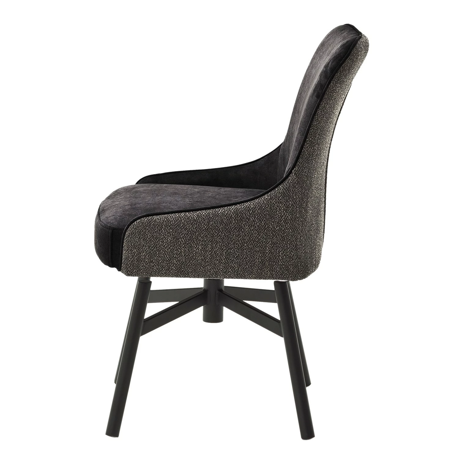 Fredriks Chaises Stalewell II (lot de 2) - Microfibre et tissu structuré / Acier - Anthracite 4 Fredriks Chaises Stalewell II (lot de 2) - Microfibre et tissu structuré / Acier - Anthracite – Image 2