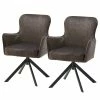 Fredriks Chaises Stalewell III (lot de 2) - Microfibre et tissu structuré / Acier - Cappuccino -Chaises Boutique 1000242144 210202 13173400191 IMAGE P000000001000242144