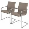 Now! by hülsta Chaises hülsta now S17 (lot de 2) - Imitation cuir / Acier - Taupe -Chaises Boutique 1000244548 210202 11553000003 IMAGE P000000001000244548