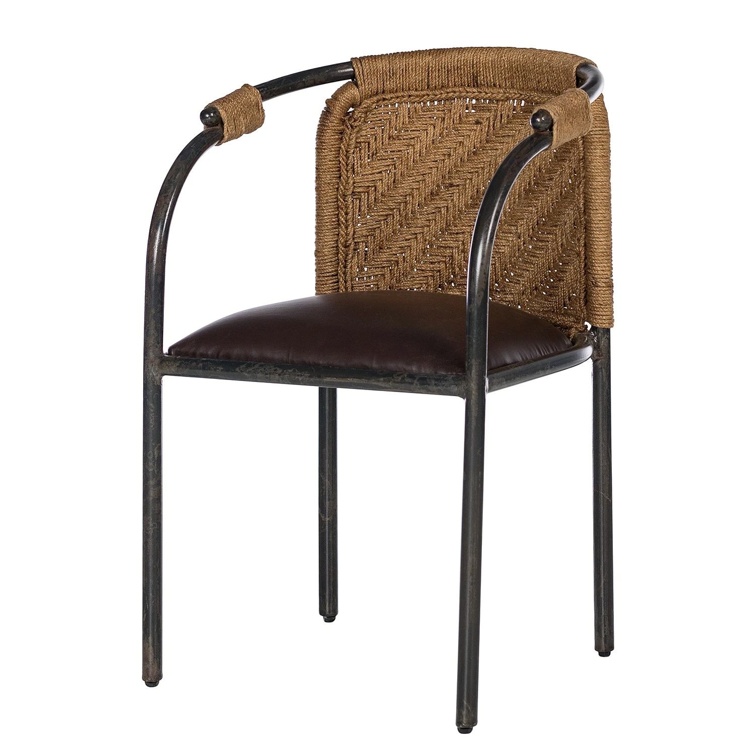 Ars manufacti Chaise à accoudoirs Dissay - Jute tressé / Fer - Naturel / Noir 3 Ars manufacti Chaise à accoudoirs Dissay - Jute tressé / Fer - Naturel / Noir