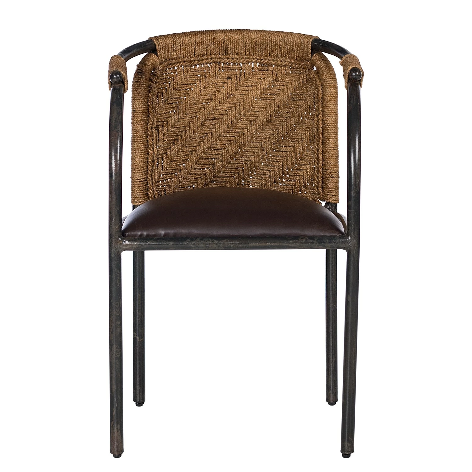 Ars manufacti Chaise à accoudoirs Dissay - Jute tressé / Fer - Naturel / Noir 6 Ars manufacti Chaise à accoudoirs Dissay - Jute tressé / Fer - Naturel / Noir – Image 4