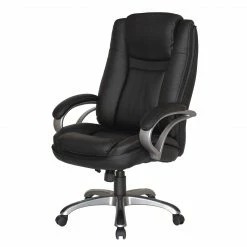 Furnitive Fauteuil de bureau Roynac - Imitation cuir / Matière plastique - Noir / Argenté