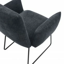 Red Living Chaises accoudoirs Malaville (lot de 2) - Chenille / Fer - Gris / Noir -Chaises Boutique 1000249503 210225 14224300018 DETAILS P000000001000249503