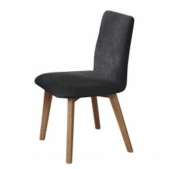 Schösswender Chaise Maia - Tissu / Hêtre massif - Gris foncé / Hêtre