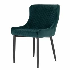 Red Living Chaise capitonnée Batilly I - Velours / Acier - Vert foncé