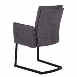 Jack & Alice Chaise cantilever Lecelles - Tissu / Métal - Gris foncé -Chaises Boutique 1000255021 220401 031 DETAILS P000000001000255021