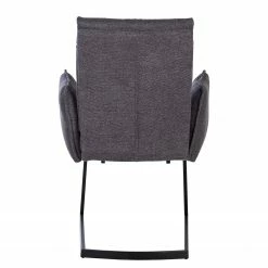 Jack & Alice Chaise cantilever Lecelles - Tissu / Métal - Gris foncé -Chaises Boutique 1000255021 220401 032 DETAILS P000000001000255021