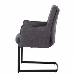 Jack & Alice Chaise cantilever Lecelles - Tissu / Métal - Gris foncé -Chaises Boutique 1000255021 220401 033 DETAILS P000000001000255021