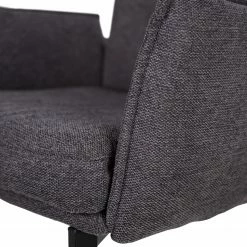 Jack & Alice Chaise cantilever Lecelles - Tissu / Métal - Gris foncé -Chaises Boutique 1000255021 220401 034 DETAILS P000000001000255021