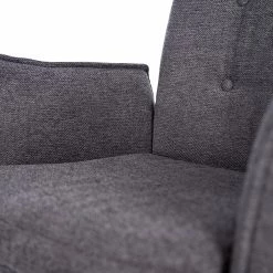 Jack & Alice Chaise cantilever Lecelles - Tissu / Métal - Gris foncé -Chaises Boutique 1000255021 220401 036 DETAILS P000000001000255021