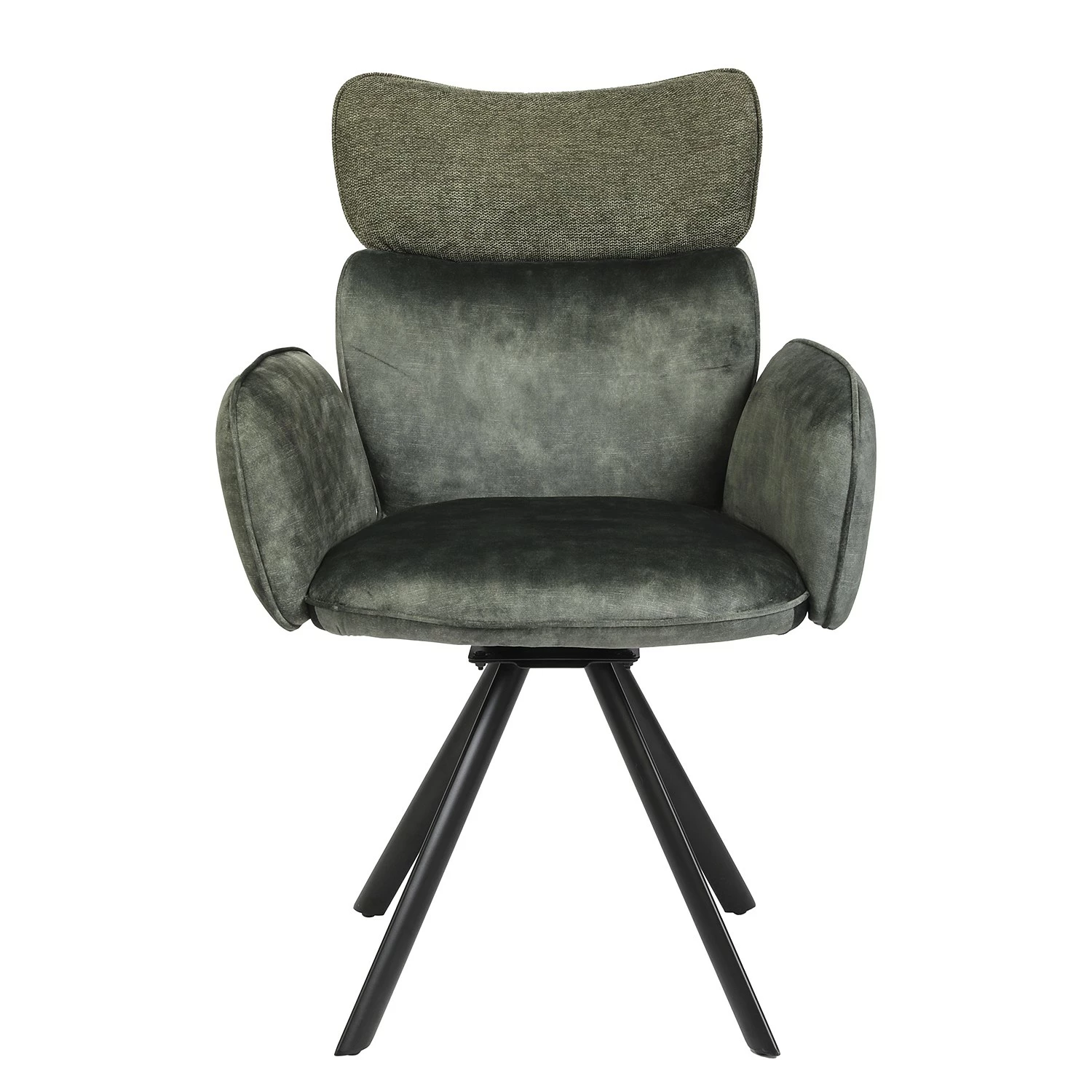 Jack & Alice Chaise à accoudoirs Aveluy - Velours et tissu / Métal - Vert foncé 5 Jack & Alice Chaise à accoudoirs Aveluy - Velours et tissu / Métal - Vert foncé – Image 3