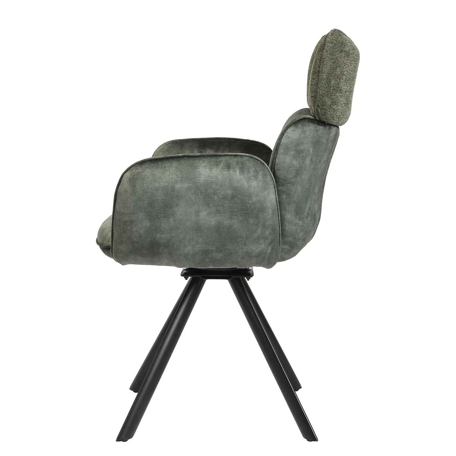 Jack & Alice Chaise à accoudoirs Aveluy - Velours et tissu / Métal - Vert foncé 7 Jack & Alice Chaise à accoudoirs Aveluy - Velours et tissu / Métal - Vert foncé – Image 5