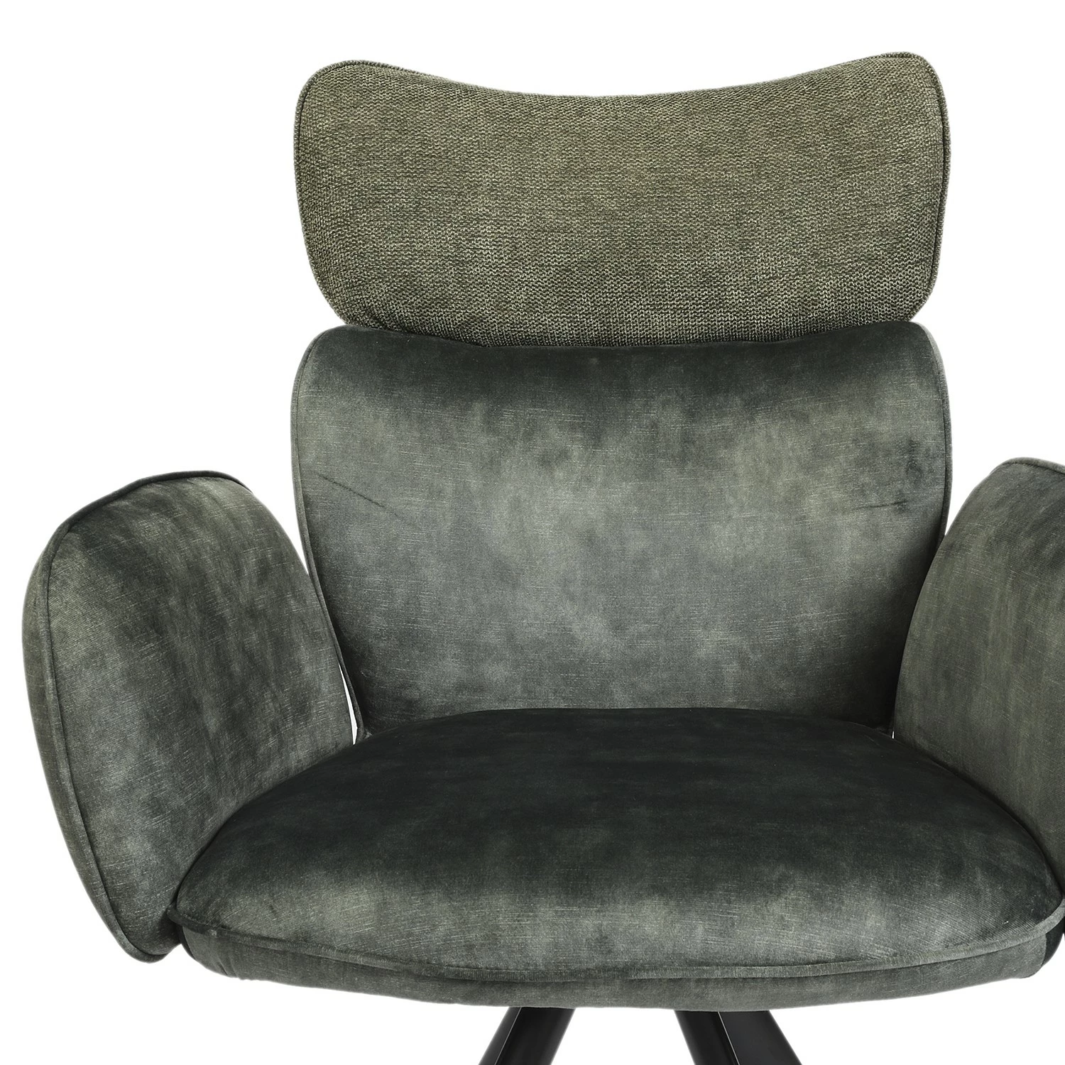 Jack & Alice Chaise à accoudoirs Aveluy - Velours et tissu / Métal - Vert foncé 14 Jack & Alice Chaise à accoudoirs Aveluy - Velours et tissu / Métal - Vert foncé – Image 12