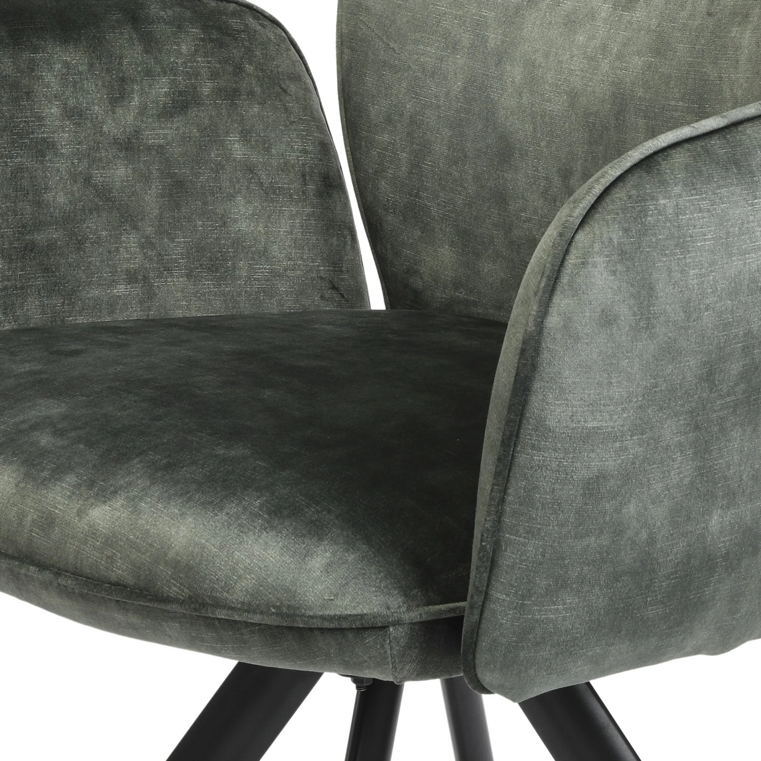 Jack & Alice Chaise à accoudoirs Aveluy - Velours et tissu / Métal - Vert foncé 18 Jack & Alice Chaise à accoudoirs Aveluy - Velours et tissu / Métal - Vert foncé – Image 16