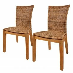 Ars Natura Chaises Betaille - Rotin / Suar massif - Marron