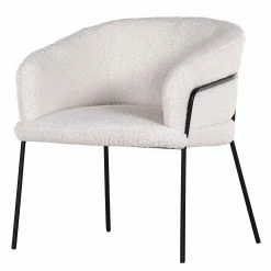 Red Living Chaise Ă accoudoirs Bonneville - Microfibre / Fer - Blanc / Noir