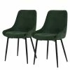 Tenzo Chaises capitonnées Lex II (lot de 2) - Velours côtelé / Métal - Vert foncé -Chaises Boutique 1000257176 210408 13275300017 IMAGE P000000001000257176