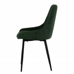 Tenzo Chaises capitonnées Lex II (lot de 2) - Velours côtelé / Métal - Vert foncé -Chaises Boutique 1000257176 210408 13275300020 DETAILS P000000001000257176