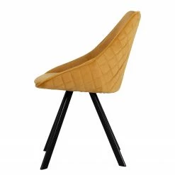 Tenzo Chaises capitonnées Ritz (lot de 2) - Velours / Métal - Jaune doré -Chaises Boutique 1000257179 210408 13275300035 DETAILS P000000001000257179