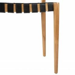 Ars manufacti Chaise Cerro - Cuir véritable / Teck massif - Noir / Teck -Chaises Boutique 1000257228 220818 035 DETAILS P000000001000257228