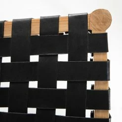 Ars manufacti Chaise Cerro - Cuir véritable / Teck massif - Noir / Teck -Chaises Boutique 1000257228 220818 037 DETAILS P000000001000257228