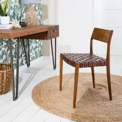 Ars manufacti Chaise Cerro - Cuir véritable / Teck massif - Cognac -Chaises Boutique 1000257232 220614 020 MOOD DETAILS P000000001000257232 mood