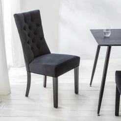 Maison Belfort Chaises capitonnées Waroona 2 (lot de 2) - Noir - Noir -Chaises Boutique 1000260656 220622 021 MOOD DETAILS P000000001000260656 mood