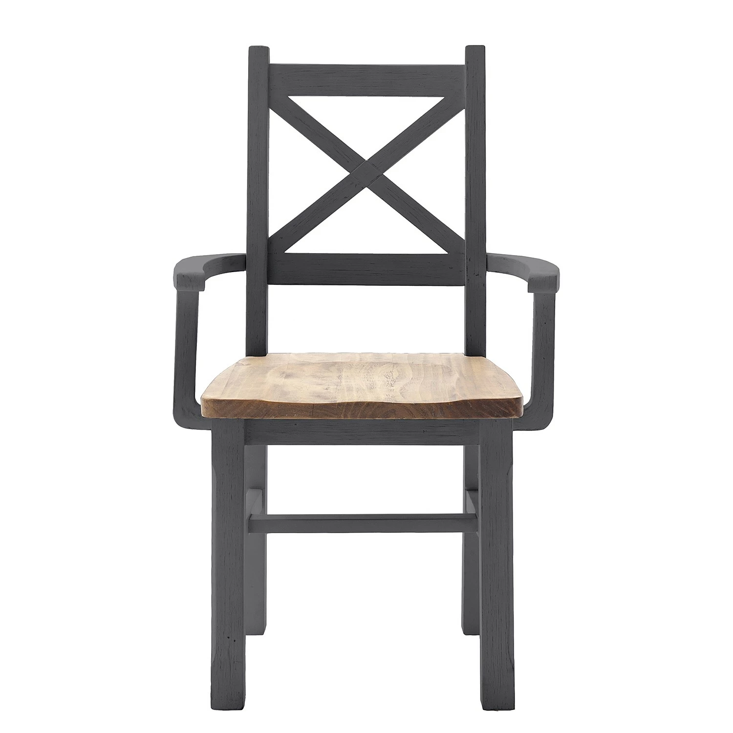 Maison Belfort Chaise à accoudoirs Balignton - Pin massif - Gris 6 Maison Belfort Chaise à accoudoirs Balignton - Pin massif - Gris – Image 4