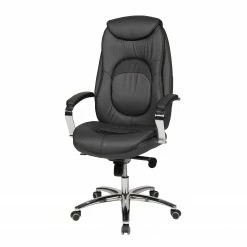 Duo Collection Chaise de bureau Mattes XXL - Imitation cuir / Métal - Anthracite / Chrome