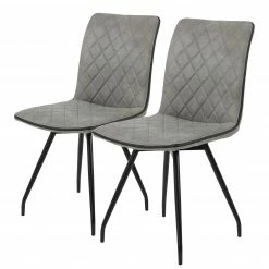 Red Living Chaise Jogeva - Gris - Lot de 2