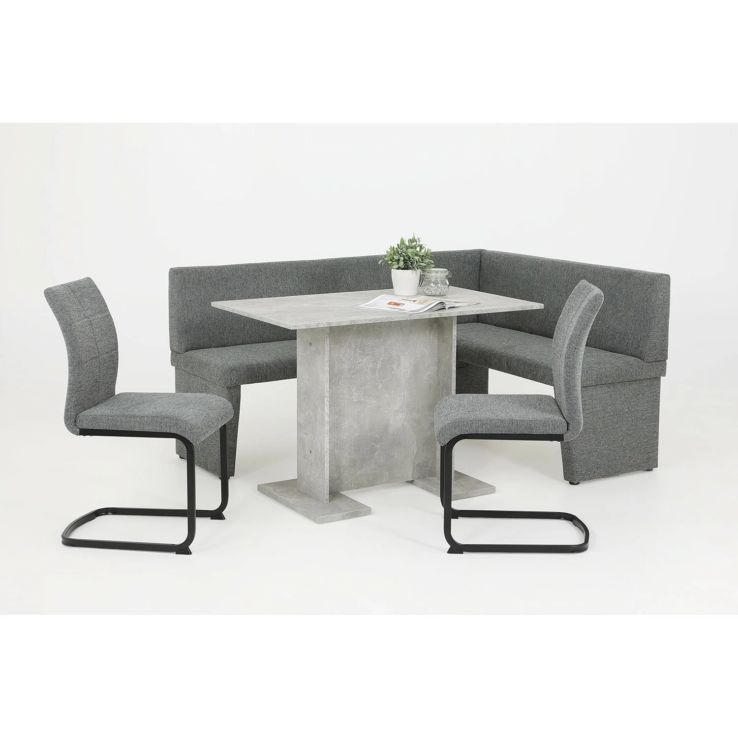 Red Living Chaises cantilever Soitme (lot de 2) - Tissu - Gris chiné 4 Red Living Chaises cantilever Soitme (lot de 2) - Tissu - Gris chiné – Image 2