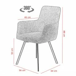 Red Living Chaises à accoudoirs Kivioli (lot de 2) - Microfibre / Acier - Anthracite / Noir 17 Red Living Chaises à accoudoirs Kivioli (lot de 2) - Microfibre / Acier - Anthracite / Noir -Chaises Boutique 1000263426 210430 11482700144 SKETCH DETAILS P000000001000263426 sketch